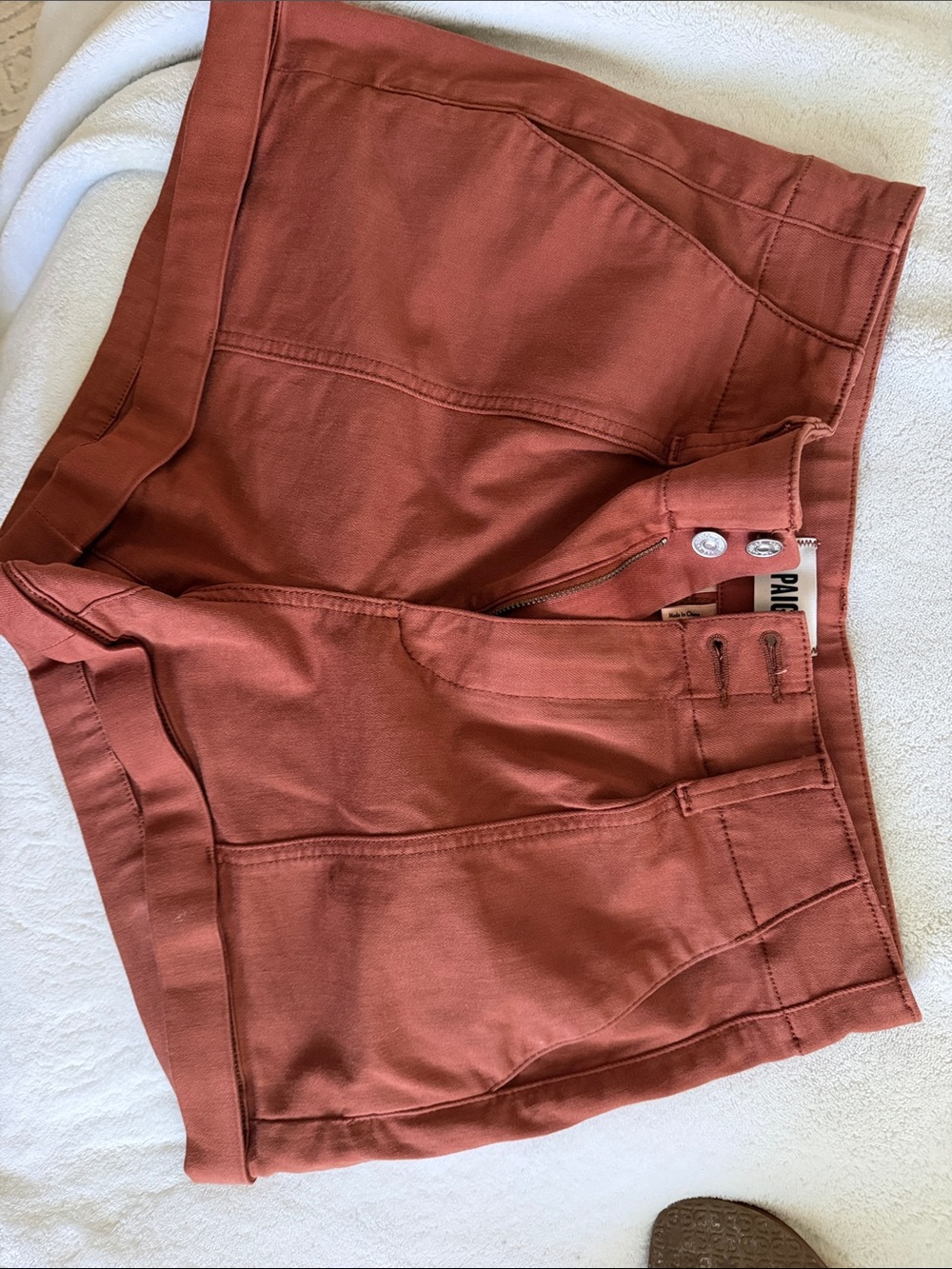 PAIGE High-Waist Rust-Tone Women’s Shorts